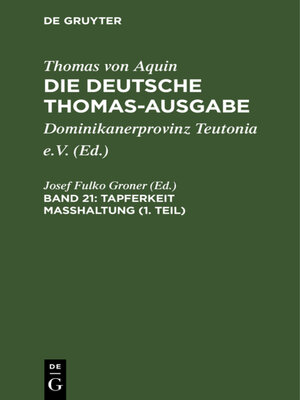 cover image of Tapferkeit Masshaltung (1. Teil)